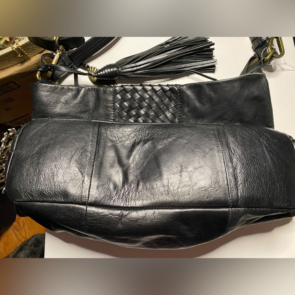 Angel L Martino Leather Woven Purse View 4